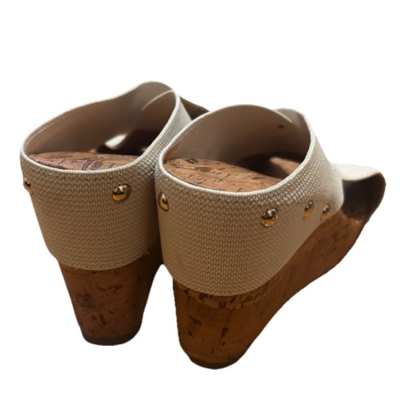 Montego Bay Club Tally Women's 8 Cross Cross Slide Sandal Cork Platform Wedge - Picture 4 of 6